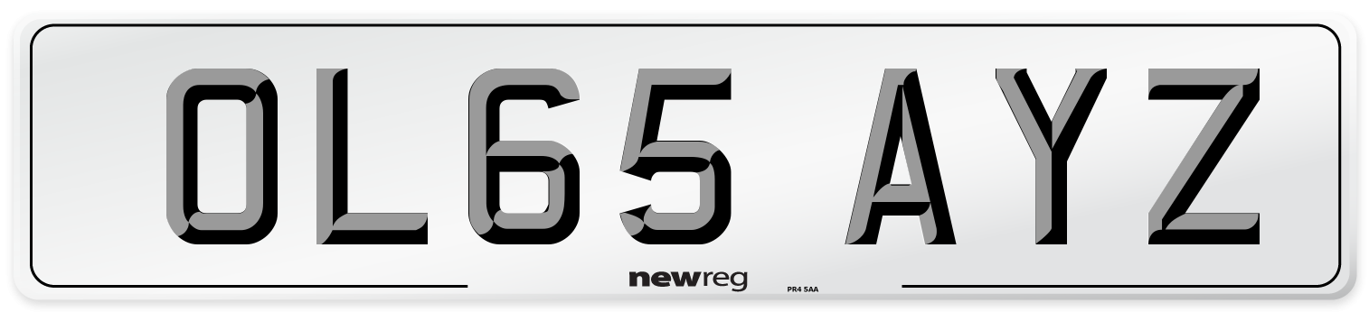 OL65 AYZ Number Plate from New Reg